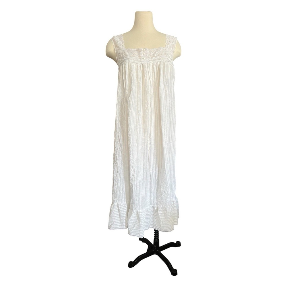 Willow Creek Vintage White Lace Nightgown Maxi Dress Large Cottagecore Prairie